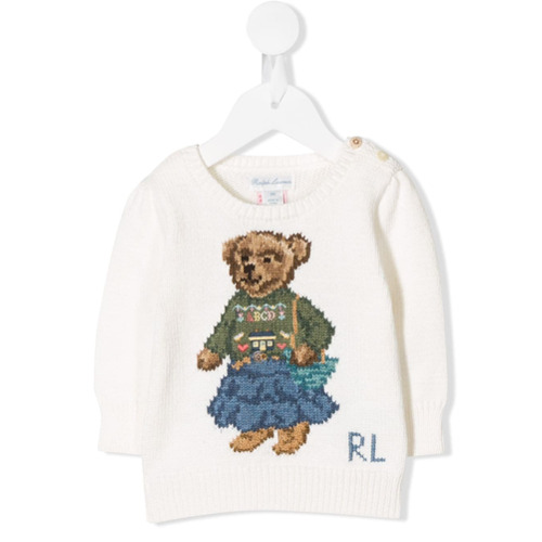 Ralph Lauren Kids Bear Jumper - BRANCO