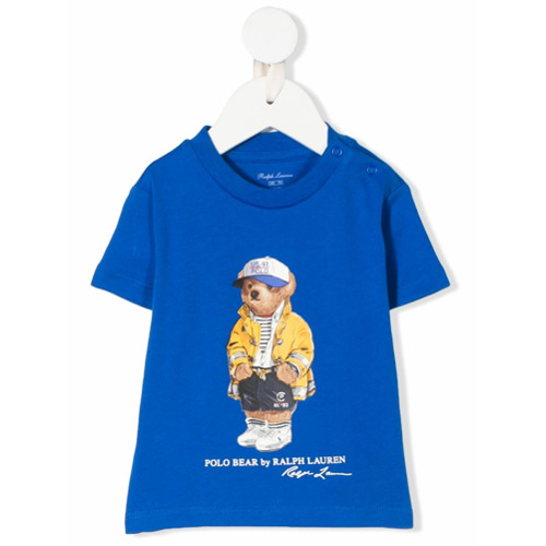 Ralph Lauren Kids Camiseta Bear com Estampa de Logo - Azul