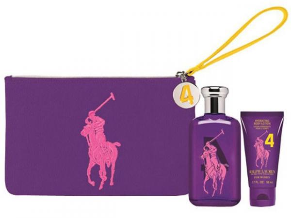 Ralph Lauren Polo Big Pony For Women Purple - Coffret Edt 100ml + Loção + Necessaire