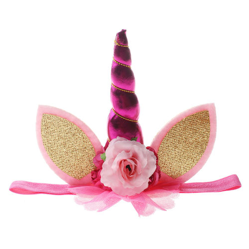 Recém-nascido Elastic Unicorn Headband Decoração Acessórios de Cabelo Headwear Flor Bonito dos Desenhos Animados