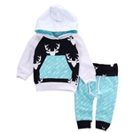 Recém-nascidos Crianças Criança Do Bebê Da Menina Do Menino Cervos Com Capuz Tops Hoddie + calças Outfits Set Roupas 0-5 T