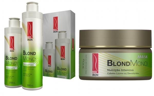 Red Iron Blond Monoi 3 Produtos - Shampoo Monoi 300ml Hidratante Monoi 250ml Mask Blond Monoil 300g