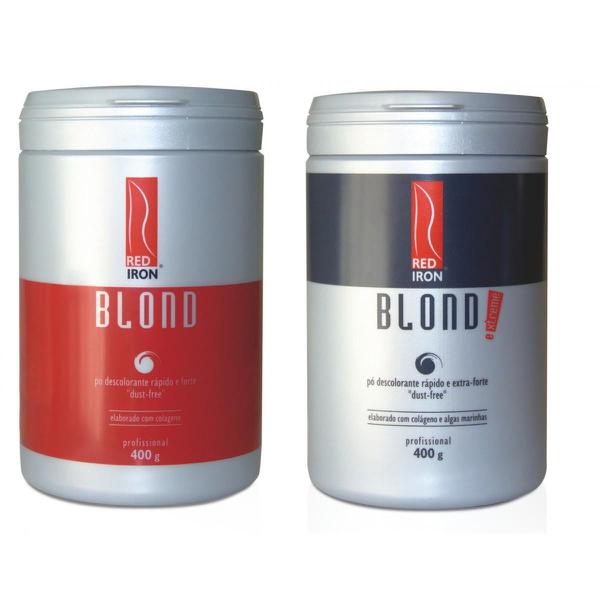 Red Iron Blond Pó Descolorante Forte 400g + Red Iron Pó Descolorante Extra Forte Blond Extreme 400g
