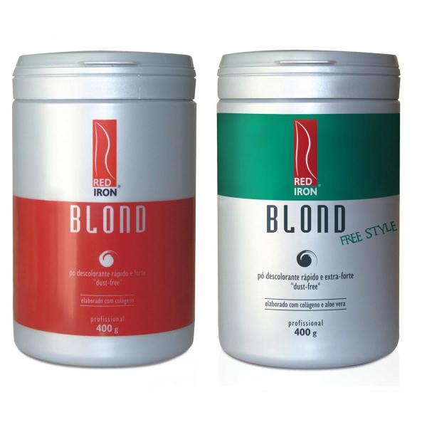 Red Iron Blond Pó Descolorante Forte + Red Iron Blond Free Style Pó Descolorante Extra Forte 2x 400g