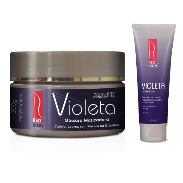 Red Iron Matizador Violeta Kit Shampoo Violeta 250g + Máscara Violeta 300g