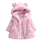 Bebê do inverno das meninas do miúdo Casacos bonito do coelho da orelha quente casaco grosso com capuz roupas de princesa