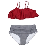 Redbey Mulheres Sexy Bikini Swimsuit Set Bonito Ruffle Bra + Triangle Shorts Swimwear Desgaste Da Praia