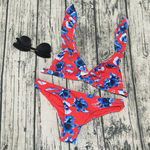 Redbey 2pcs / Set Mulheres Summer Fashion Sexy Printing Swimsuit Bikini