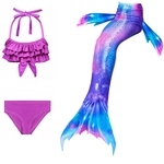 3pcs / set Crianças Meninas Bikini Cauda da sereia Swimsuit
