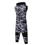 2 peças / set Men Classic Sports Casual camisola camuflagem Tops Calças Definir