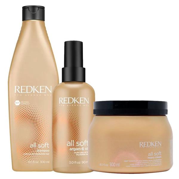 Redken All Soft Kit - Shampoo + Óleo + Máscara de Tratamento