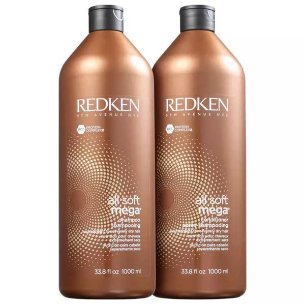 Redken All Soft Mega Kit Shampoo 1lt + Condicionador 1lt