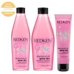 Redken Diamond Oil Glow Dry Kit - Pré-shampoo + Shampoo + Condicionador