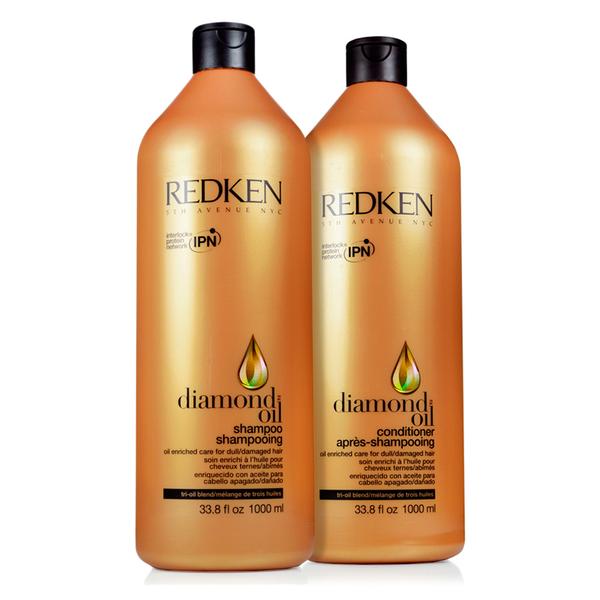 Redken Kit Diamond Oil para Cabelos Danificados - Shampoo e Condicionador - 2x 1000ml - Redken