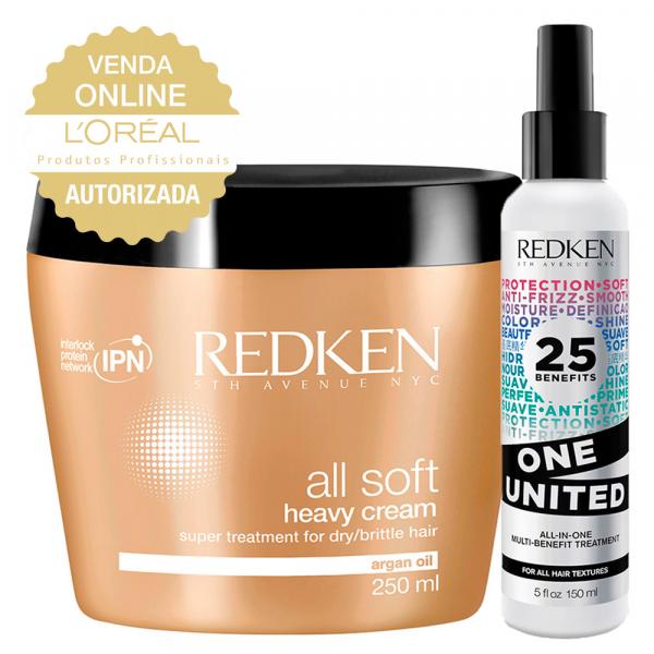Redken One United + Soft Heavy Cream - Leave-in + Máscara de Hidratação
