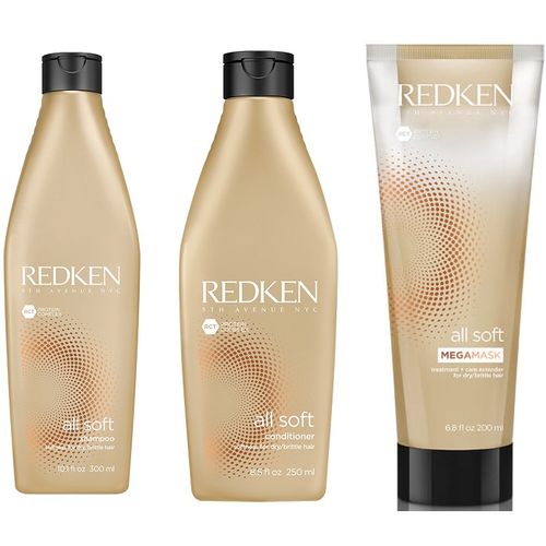 Redken Shampoo All Soft 300ml+condicinador 250ml+mascara 200ml
