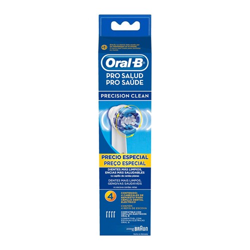 Refil para Escova Dental Elétrica Oral B Pro Saúde Precision Clean com 4 Unidades Preço Especial