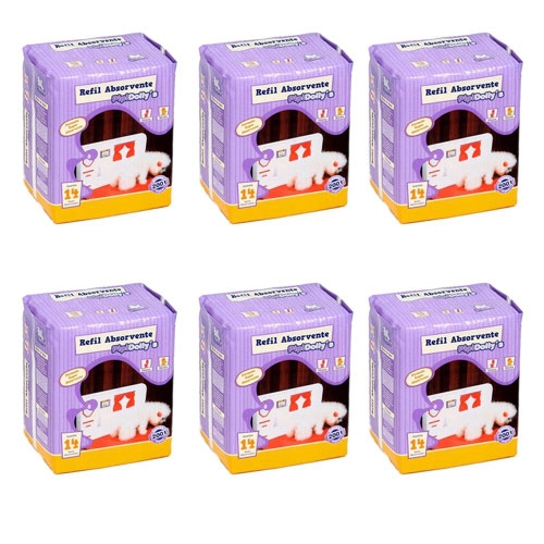 Refil para Sanitário Absorvente Pipi Dollys - Kit 6 Pacotes