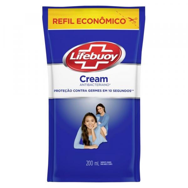 Refil Sabonete Líquido Antibacteriano Lifebuoy Cream 200ml