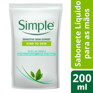 Refil Sabonete Líquido Antibacteriano Simple Gentle Care 200ml