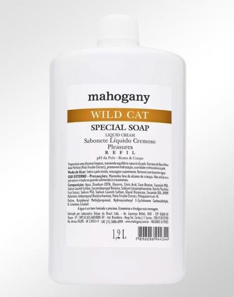 Refil Sabonete Líquido Mahogany Wild Cat 1,2 Litros