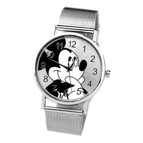 Relógio Feminino de Pulso Prata Analógico Mickey Mouse Disney