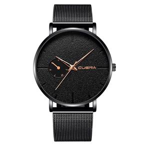 Relógio Masculino Total Black Quartzo Pulseira Malha de Aço