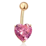 Requintados umbigo anéis Elegante Coração-forma de cristal barriga Prego Umbigo Anéis Body Piercing Jewelry