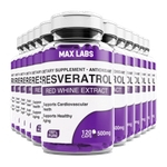 Resveratrol MAX LABS 1440 Cápsulas 500mg - Kit 12 Potes