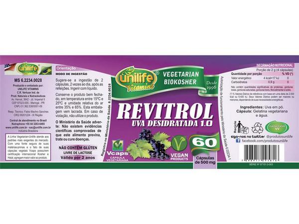Resveratrol Uva Desidratada Revitrol 60 Cápsulas Unilife