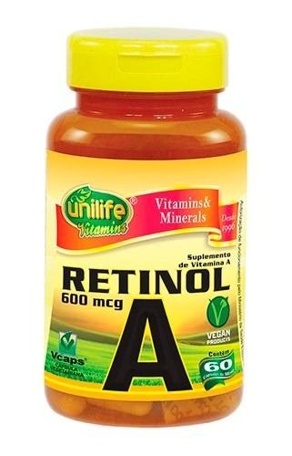 Retinol a (Vitamina A) - Unilife 60 Cápsulas de 500Mg