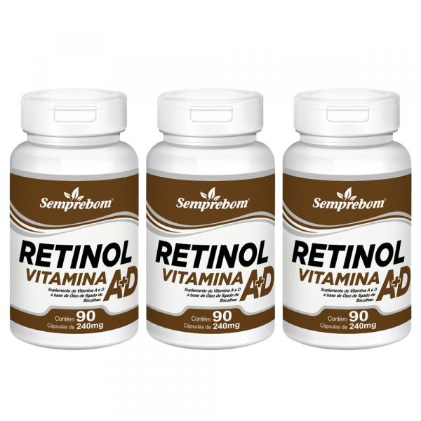 Retinol Vitamina a + D Semprebom - 270 Cap. de 240 Mg.