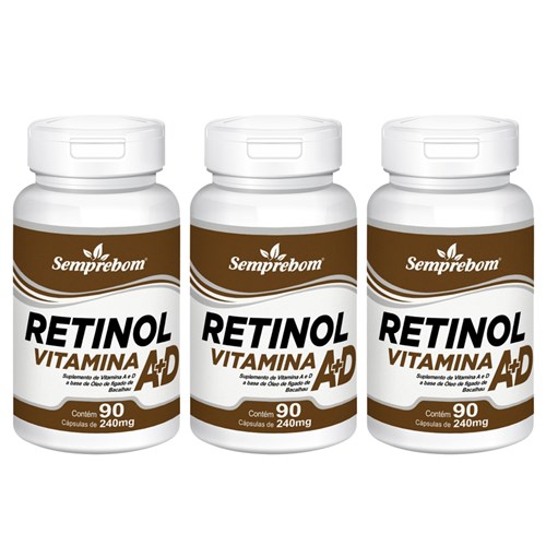 Retinol Vitamina a + D – Semprebom - 270 Cap. de 240 Mg.