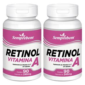 Retinol Vitamina a – Semprebom – 180 Cap. de 240 Mg. - Sem Sabor - 180 Cápsulas