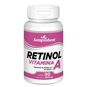 Retinol Vitamina a – Semprebom – 90 Cap. de 240 Mg. - Sem Sabor - 90 Cápsulas