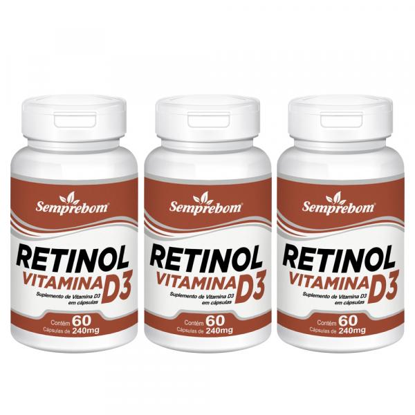 Retinol Vitamina D3 Semprebom 180 Cap. de 240 Mg.