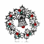 Presentes Xmas Jóias de Bell de Natal Retro Rhinestone Embutidos Broche Pin Pin Garland