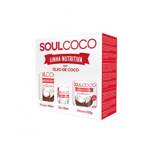 Retrô Cosméticos Linha Nutritiva Soul Coco Kit Shampoo 300ml Óleo 50ml Máscara 250g