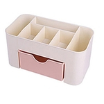 Reutilizável durável Grids Anti-derrapante Maquiagem Cosmetic Box com gaveta (rosa)