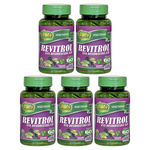 Revitrol Resveratrol Uva Desidratada 60 Cápsulas Unilife Kit 5 Unidades
