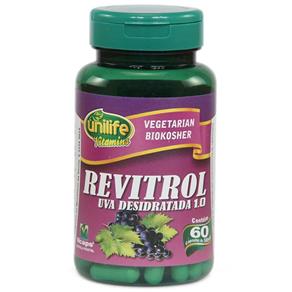 Revitrol Uva Desidratada 500mg Resveratrol - Unilife - Sem Sabor - 60 Cápsulas