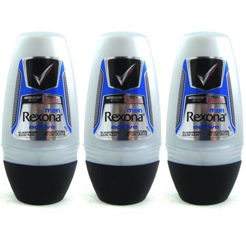 Rexona Active Desodorante Rollon Masculino 50ml (kit C/03)