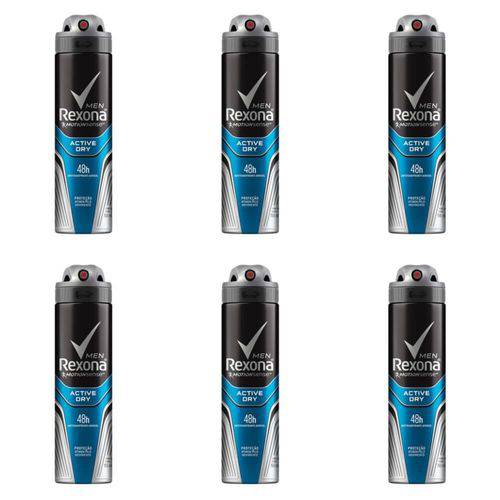Rexona Active Dry Desodorante Aerosol Masculino 90g (kit C/06)