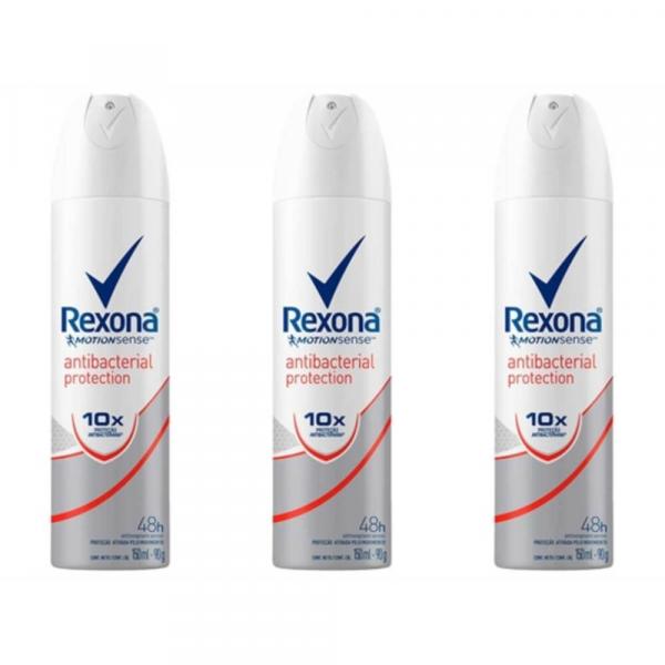 Rexona Antibacteriano Desodorante Aerosol Feminino 150ml (Kit C/03)