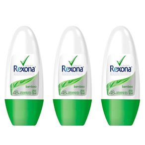 Rexona Bamboo Desodorante Rollon Feminino 50ml - Kit com 03