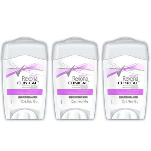 Rexona Clinical Women Desodorante Creme 48g (kit C/03)