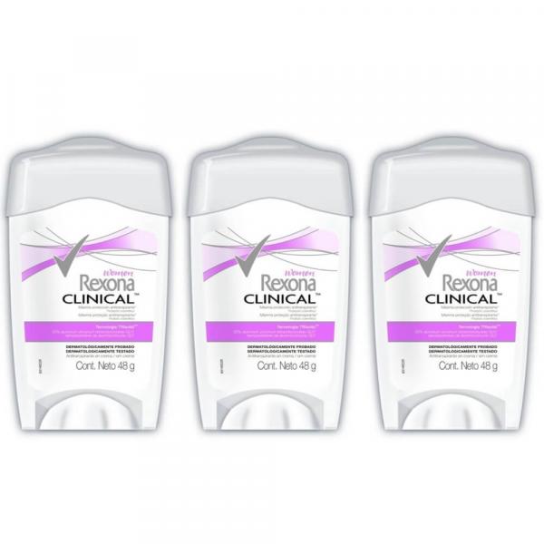 Rexona Clinical Women Desodorante Creme 48g (Kit C/03)