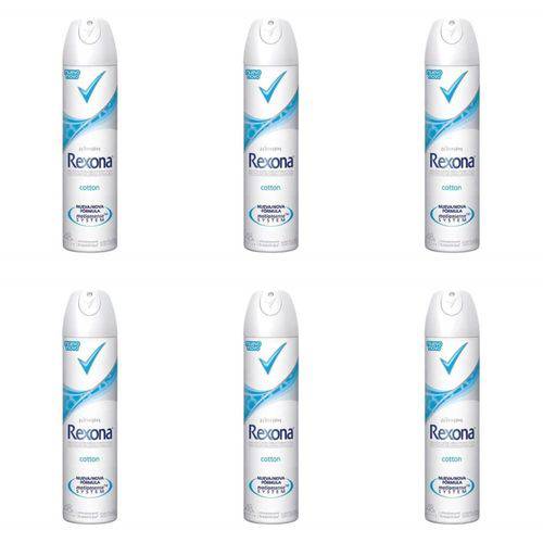 Rexona Cotton Dry Desodorante Aerosol Feminino 90g (kit C/06)