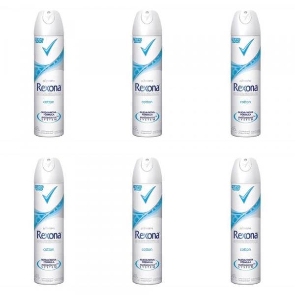 Rexona Cotton Dry Desodorante Aerosol Feminino 90g (Kit C/06)