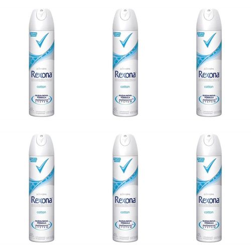 Rexona Cotton Dry Desodorante Aerosol Feminino 90g (kit C/06)